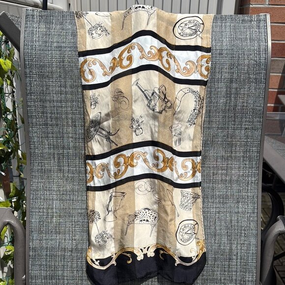 Vintage Liz Claiborne 100% Silk Elegant Patterned Fabric - Picture 1 of 6